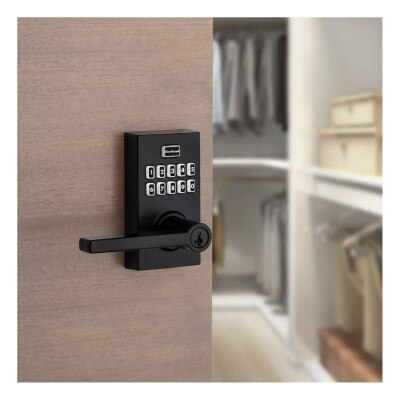 Kwikset SmartCode 917 Series Electronic Halifax Lever, Matte Black